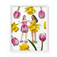 Tulip & Daffodil Gals | Fashion Illustration Art Print