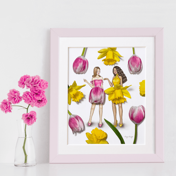 Tulip & Daffodil Gals | Fashion Illustration Art Print