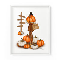 Pumpkin Patch Gal | Fashion Illustration Art Print