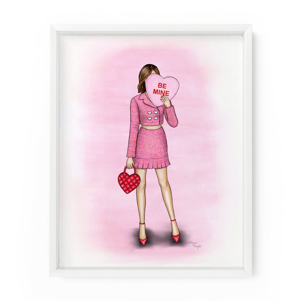 Be Mine Heart Gal | Fashion Illustration Art Print