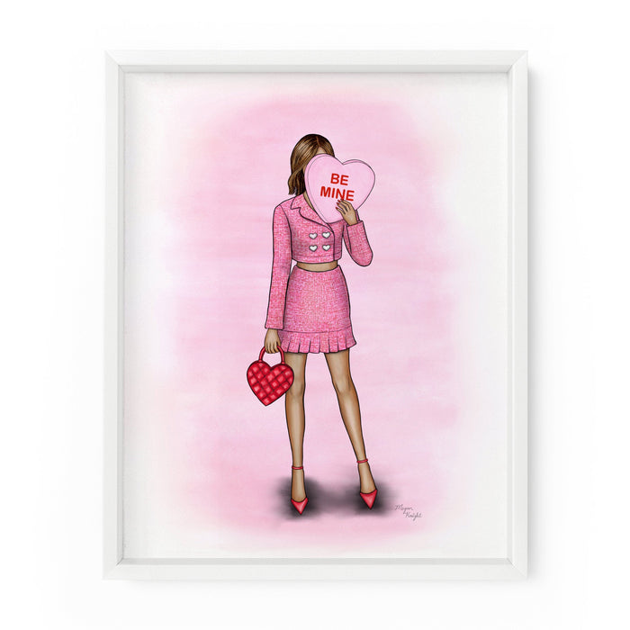 Be Mine Heart Gal | Fashion Illustration Art Print