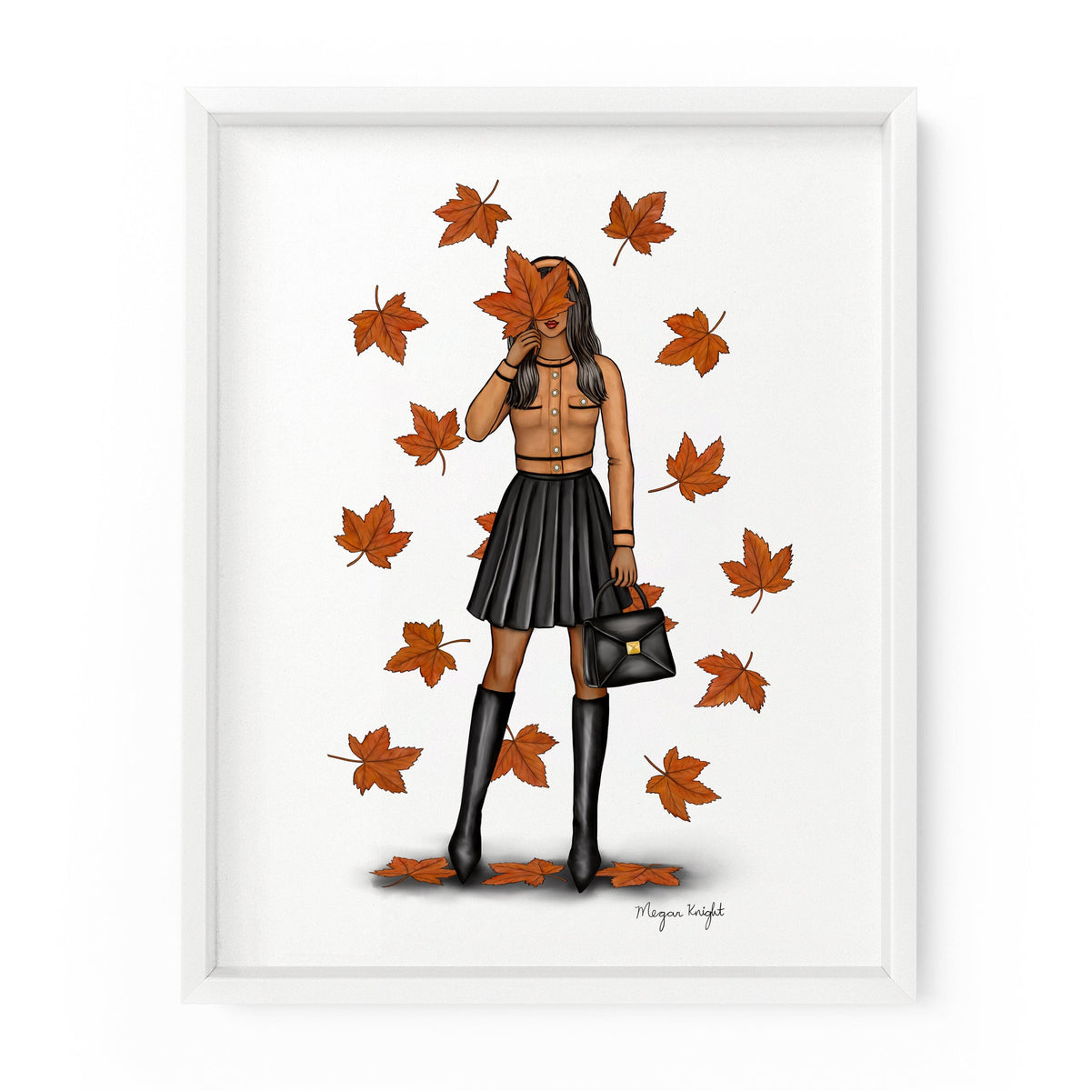 Falling Leaves Gal | Fashion Illustration Art Print