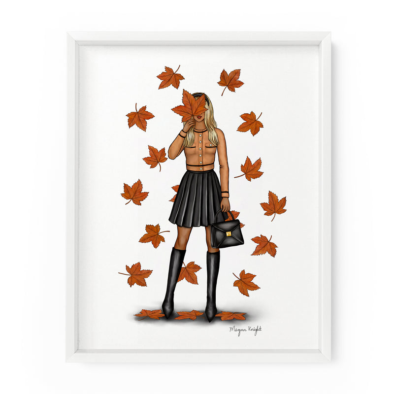 Falling Leaves Gal | Fashion Illustration Art Print