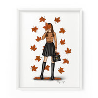 Falling Leaves Gal | Fashion Illustration Art Print