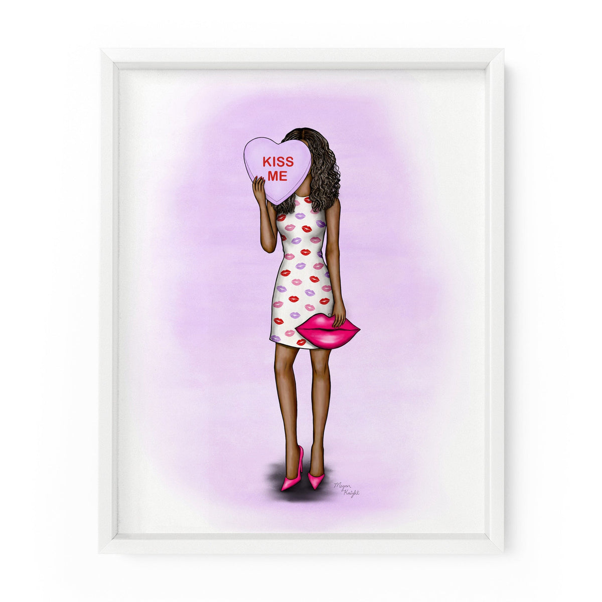 Kiss Me Heart Gal | Fashion Illustration Art Print