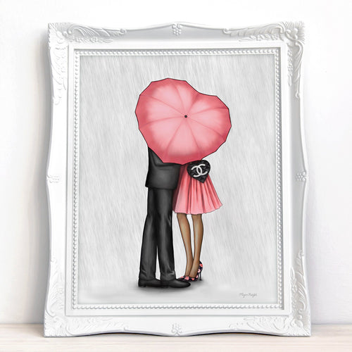 Raining Love (Pink) | Fashion Illustration Art Print