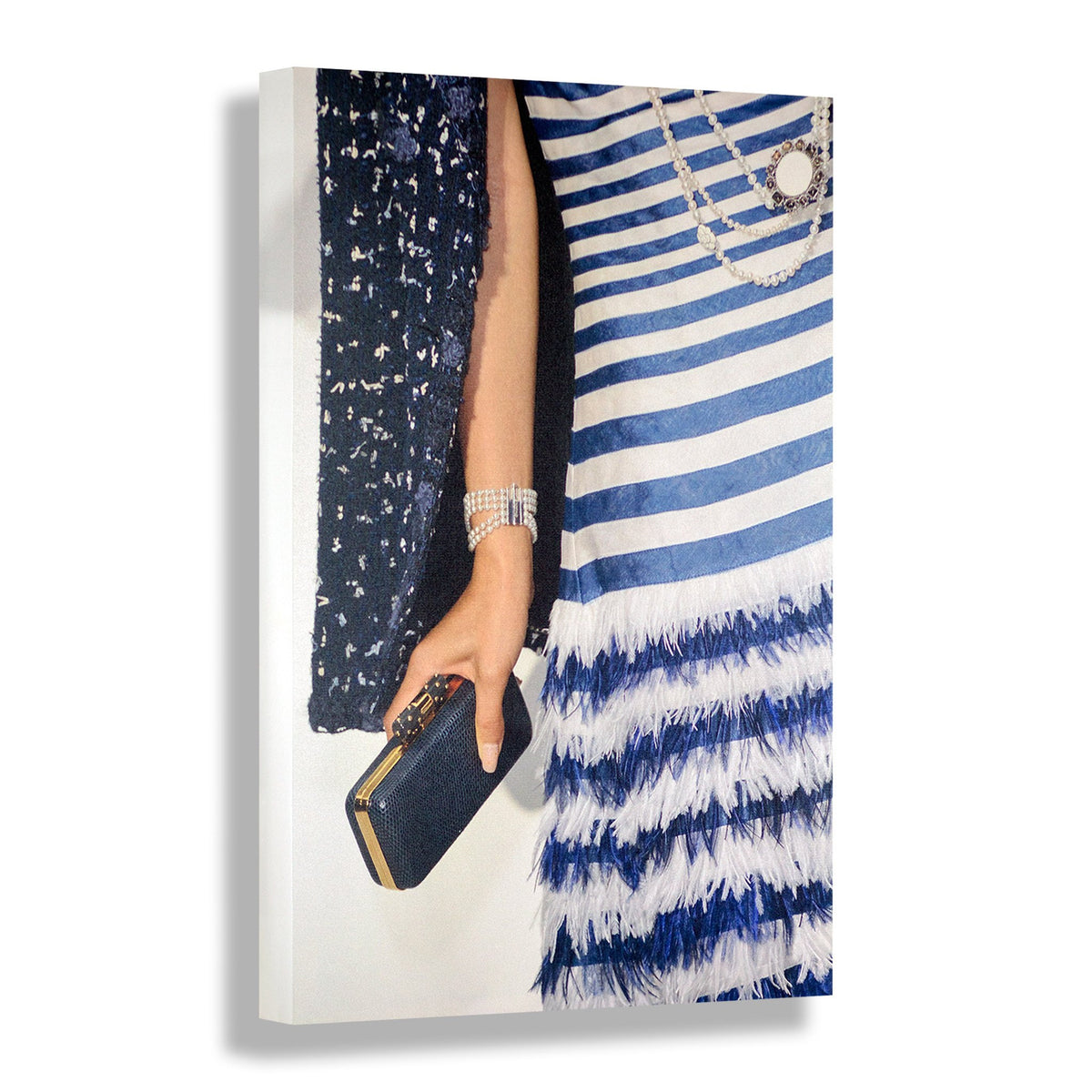 Blue Striped | Fashion Art Print - RECOVETED - Fashion Art Prints