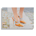 RECOVETED - Orange Heels - Fashion Art - Shoe Art Print