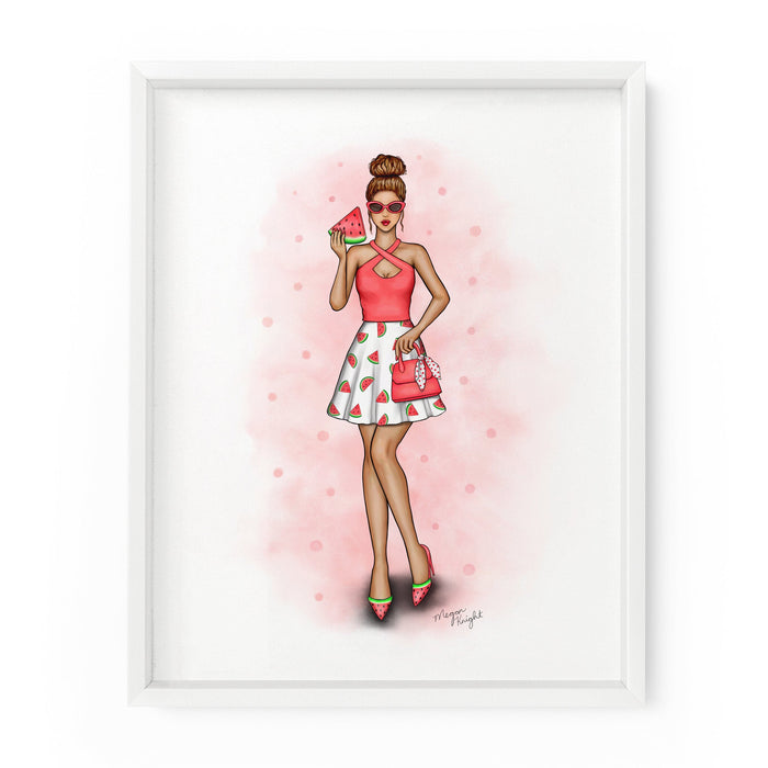 Watermelon Gal | Fashion Illustration Art Print