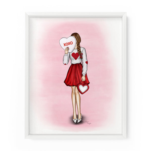 XOXO Heart Gal | Fashion Illustration Art Print