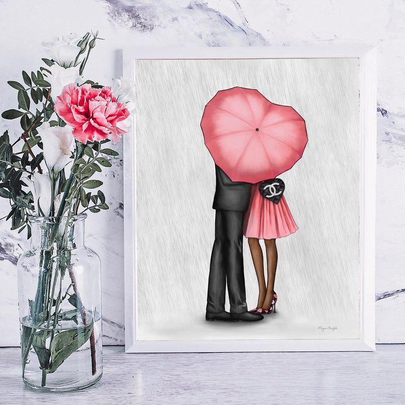 Raining Love (Pink) | Fashion Illustration Art Print