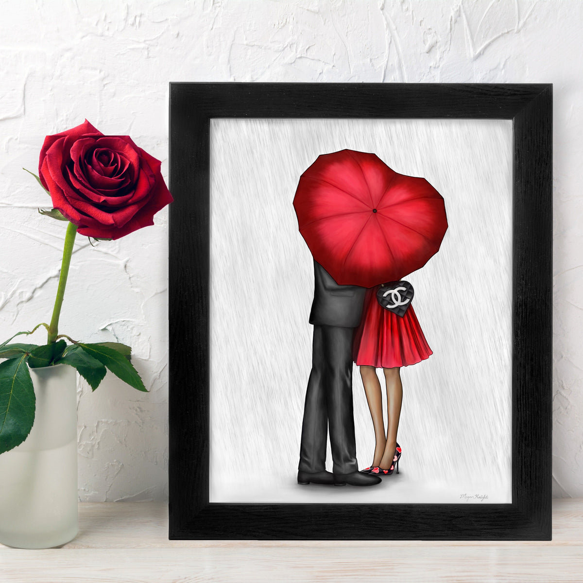 Raining Love (Red) | Fashion Illustration Art Print